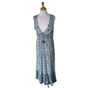 FAHERTY Eden Dress In Blue Water Floral Medium NWT
